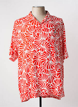 Chemise manches courtes imprimé fantaisie rouge SERGE BLANCO homme