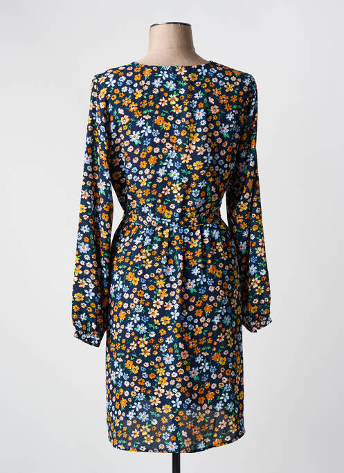 Robe mi-longue imprimé fleurs manches longues bleu ONLY femme