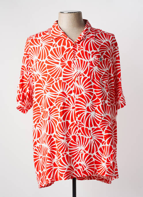 Chemise manches courtes imprimé fantaisie rouge SERGE BLANCO homme