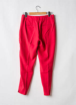 Pantalon droit fermeture zippée sous rabat avec crochet rouge ONLY femme