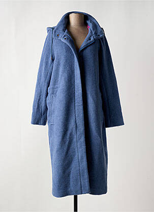 Manteau long a capuche a capuche bleu ZILCH femme
