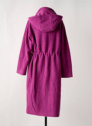 Manteau long coupe droite a capuche rose ZILCH femme