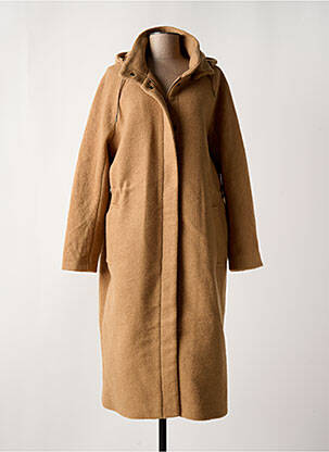 Manteau long coupe droite a capuche beige ZILCH femme