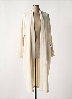 Manteau long poches sans capuche beige TOUPY femme