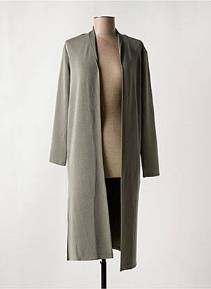Manteau long coupe cintrée sans capuche vert YAYA femme