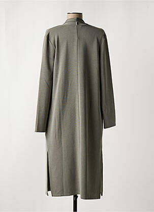 Manteau long coupe cintrée sans capuche vert YAYA femme