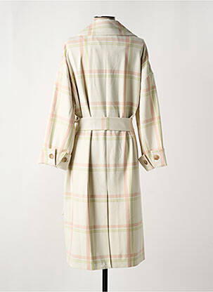 Manteau long coupe cintrée sans capuche beige YAYA femme