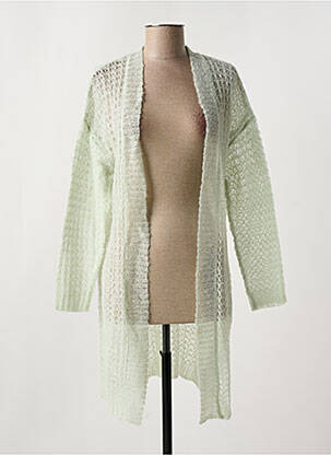 Gilet manches longues stretch vert CREAM femme