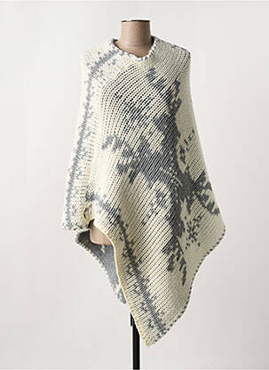 Poncho col bateau beige CERF femme