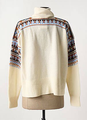 Pull col roulé stretch manches longues beige SCOTCH & SODA femme