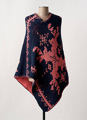 Poncho bleu CERF pour femme