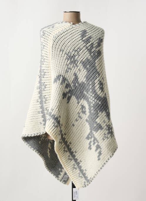Poncho tissage jacquard beige CERF femme