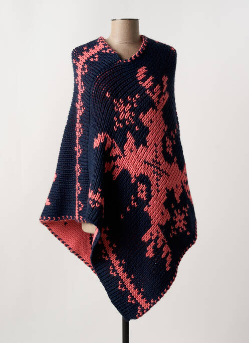 Poncho bleu CERF pour femme