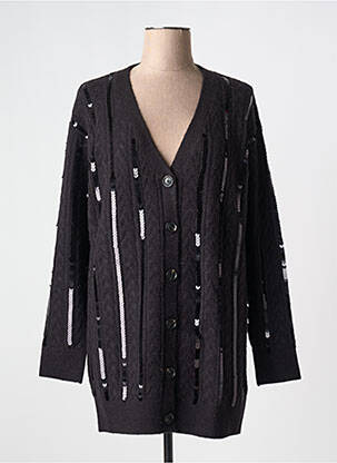Gilet manches longues fermeture boutonnée sur le devant noir SCOTCH & SODA femme