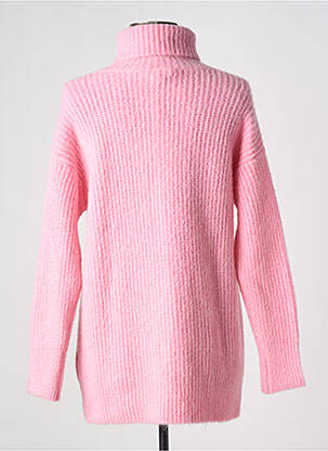 Pull col roulé coupe droite manches longues rose KOCCA femme