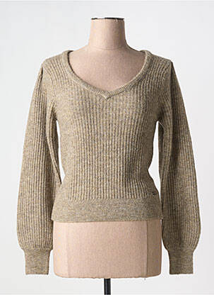 Pull coupe cintrée manches longues beige SCOTCH & SODA femme