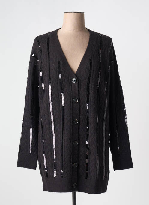 Gilet manches longues fermeture boutonnée sur le devant noir SCOTCH & SODA femme