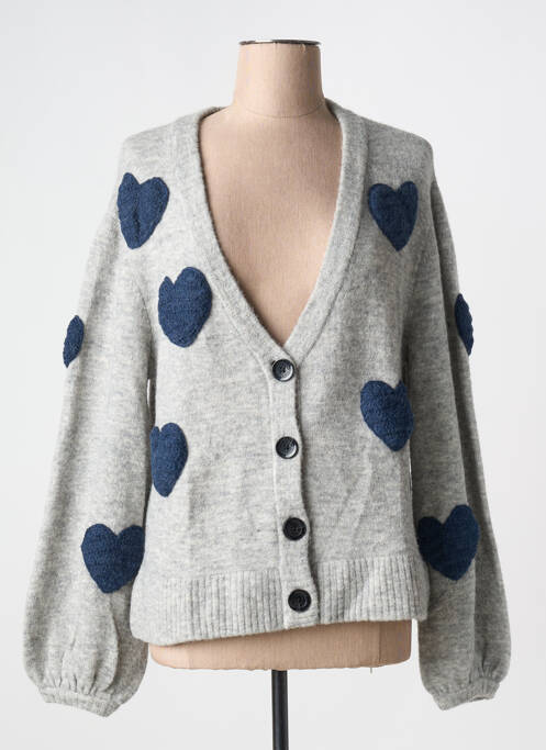 Gilet manches longues fermeture boutonnée sur le devant gris FABIENNE CHAPOT femme