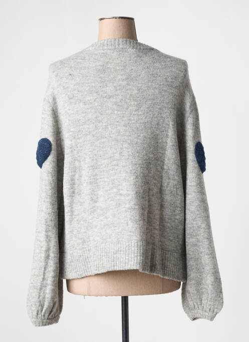 Gilet manches longues fermeture boutonnée sur le devant gris FABIENNE CHAPOT femme