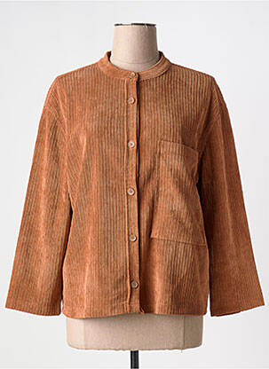 Veste casual col rond marron YAYA femme