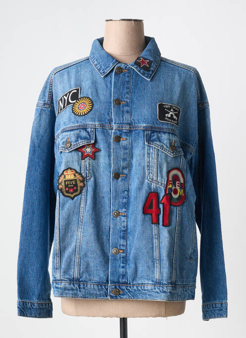Veste casual coupe droite bleu FIVE femme