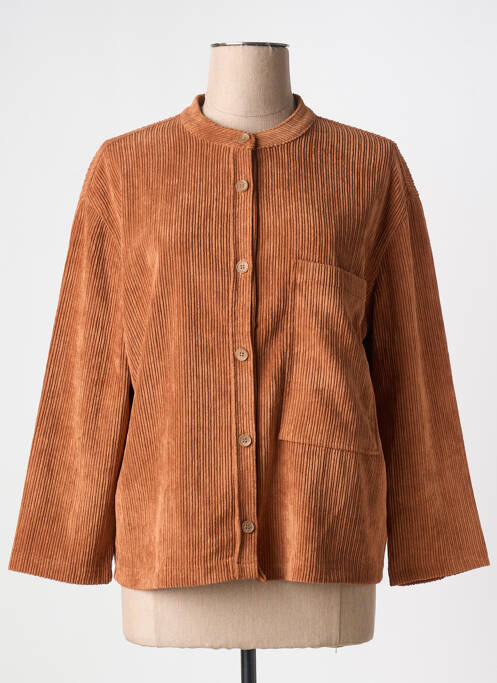 Veste casual col rond marron YAYA femme