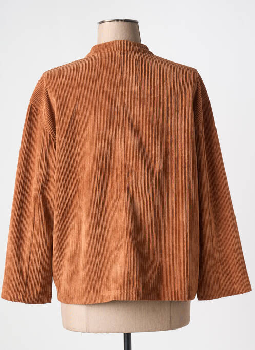Veste casual col rond marron YAYA femme