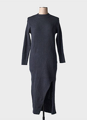 Robe pull coupe cintrée manches longues bleu YAYA femme