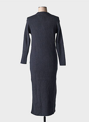Robe pull coupe cintrée manches longues bleu YAYA femme