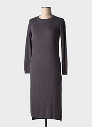 Robe pull coupe cintrée manches longues gris YAYA femme