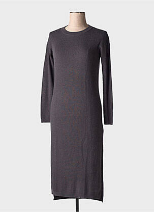 Robe pull coupe cintrée manches longues gris YAYA femme