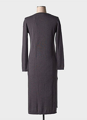 Robe pull coupe cintrée manches longues gris YAYA femme