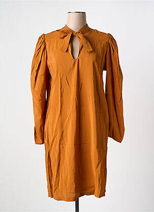 Robe mi-longue manches longues manches longues jaune SCOTCH & SODA femme