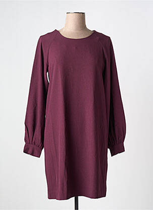Robe mi-longue manches longues manches longues violet ICHI femme
