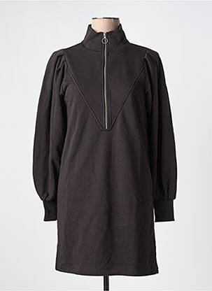 Robe mi-longue manches longues manches longues noir SCOTCH & SODA femme