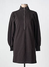 Robe mi-longue manches longues manches longues noir SCOTCH & SODA femme