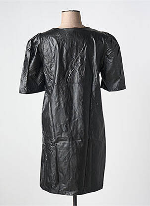 Robe mi-longue manches courtes manches courtes noir ANGE femme