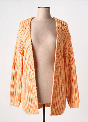 Gilet manches longues col v orange YAYA femme