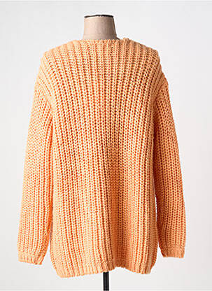 Gilet manches longues col v orange YAYA femme