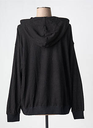Sweat-shirt à capuche sérigraphie manches longues noir ME369 femme