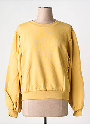 Sweat-shirt manches longues manches longues jaune IDANO femme