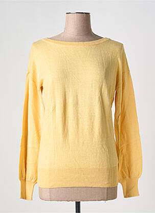 Pull col rond manches longues jaune YAYA femme