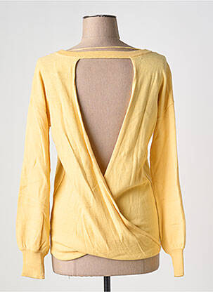 Pull col rond manches longues jaune YAYA femme