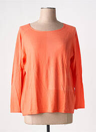 Pull col rond manches longues orange JARDIN PRIVÉ femme