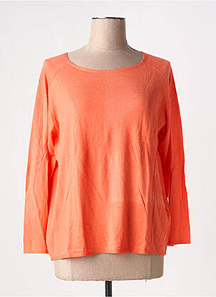 Pull coupe droite manches longues orange JARDIN PRIVÉ femme