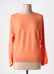 Pull col bateau manches longues orange YAYA femme