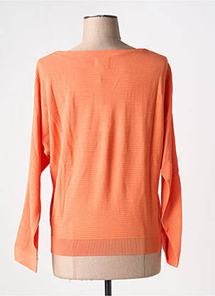 Pull col bateau manches longues orange YAYA femme