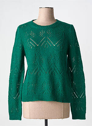 Pull coupe cintrée manches longues vert INDI & COLD femme