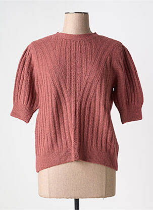 Pull resserrée sur le bas manches courtes rose ANGE femme