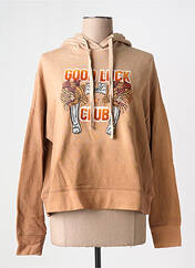 Sweat-shirt à capuche beige FIVE pour femme seconde vue